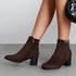 ELEGANTE BRAUNE DAMEN-STIEFELETTEN MIT SEITLICHEM REISSVERSCHLUSS FÜR PARTY, TANZ & EINKAUFEN